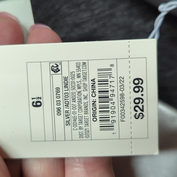 4/$15  6.5 ladies silver heels sandals a new day NWT - Picture 4 of 4